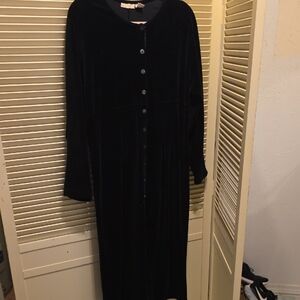 J. Jill Black Velvet Mid Length Dress Women's Petite Medium